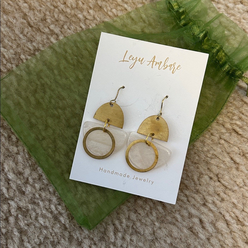 Gold and stone earrings